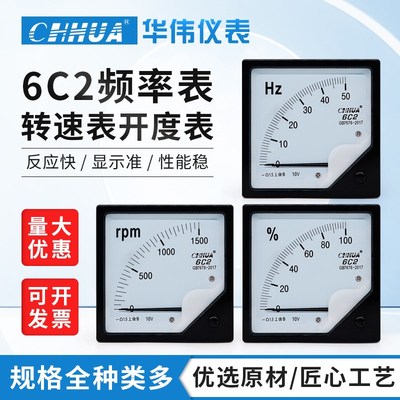 华伟仪表6C2变频器频率表赫兹表转速表开度表百分比表050HZ