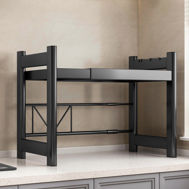 可伸缩厨房置物架微波炉烤箱架子家用双层台面桌面电饭锅收纳支架,模玩/动漫/周边/娃圈三坑/桌游,桌游配件/卡套/保护膜,淘宝优惠券,粉丝福利购,淘宝优惠卷