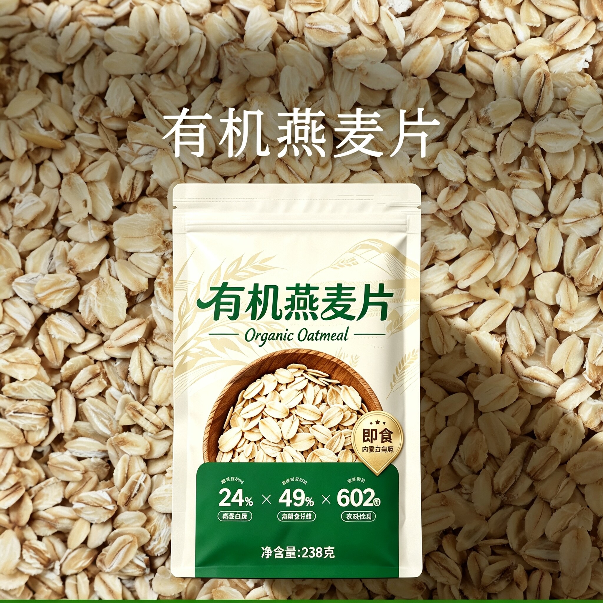 有机燕麦片官方旗舰店正品原味即食免煮冲饮儿童孕妇健康营养早餐
