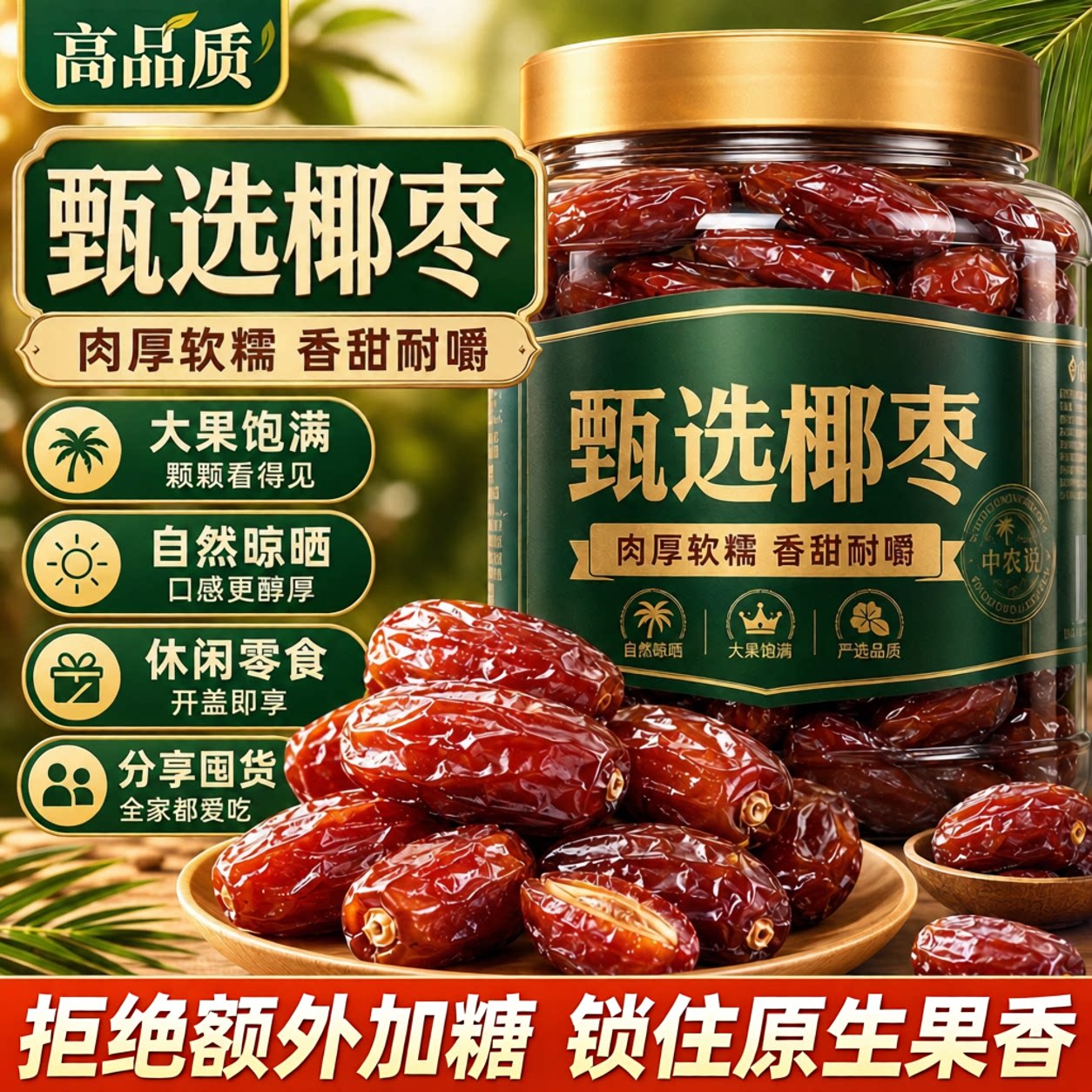 大椰枣特级新疆特产官方旗舰店迪拜阿联酋大颗粒零食即食果干蜜饯