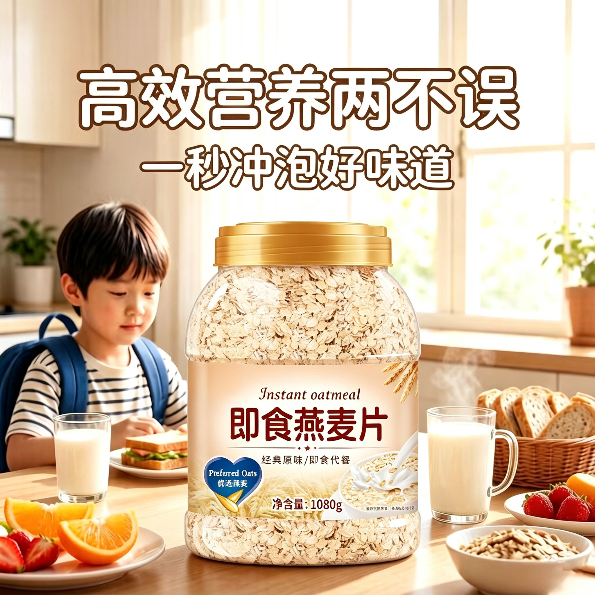 燕麦辅食婴儿澳洲燕麦片官方正品旗舰店原味即食营养早餐无糖低脂