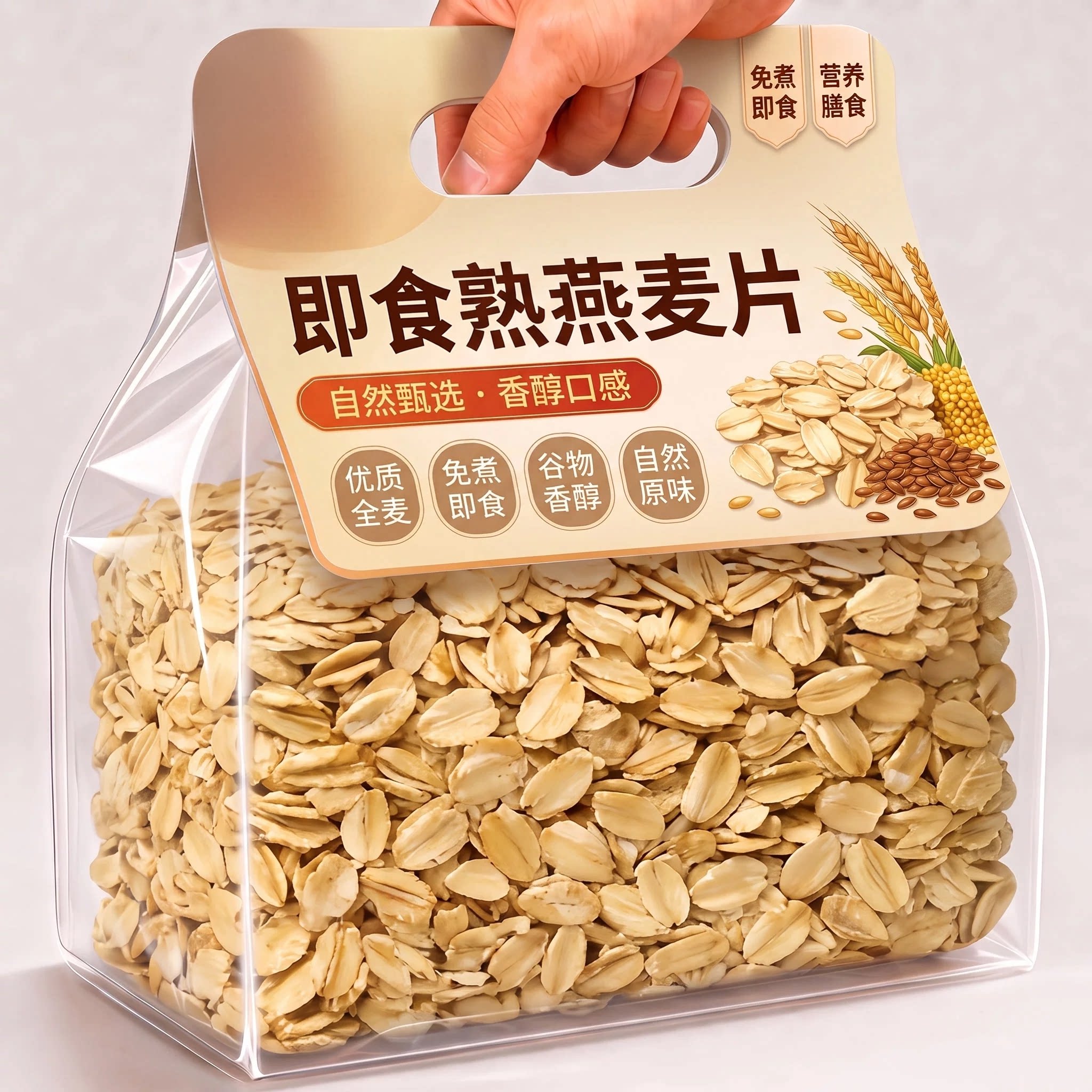 熟燕麦片官方正品旗舰店新鲜冲泡即食原味代餐商用粗粮营养早餐