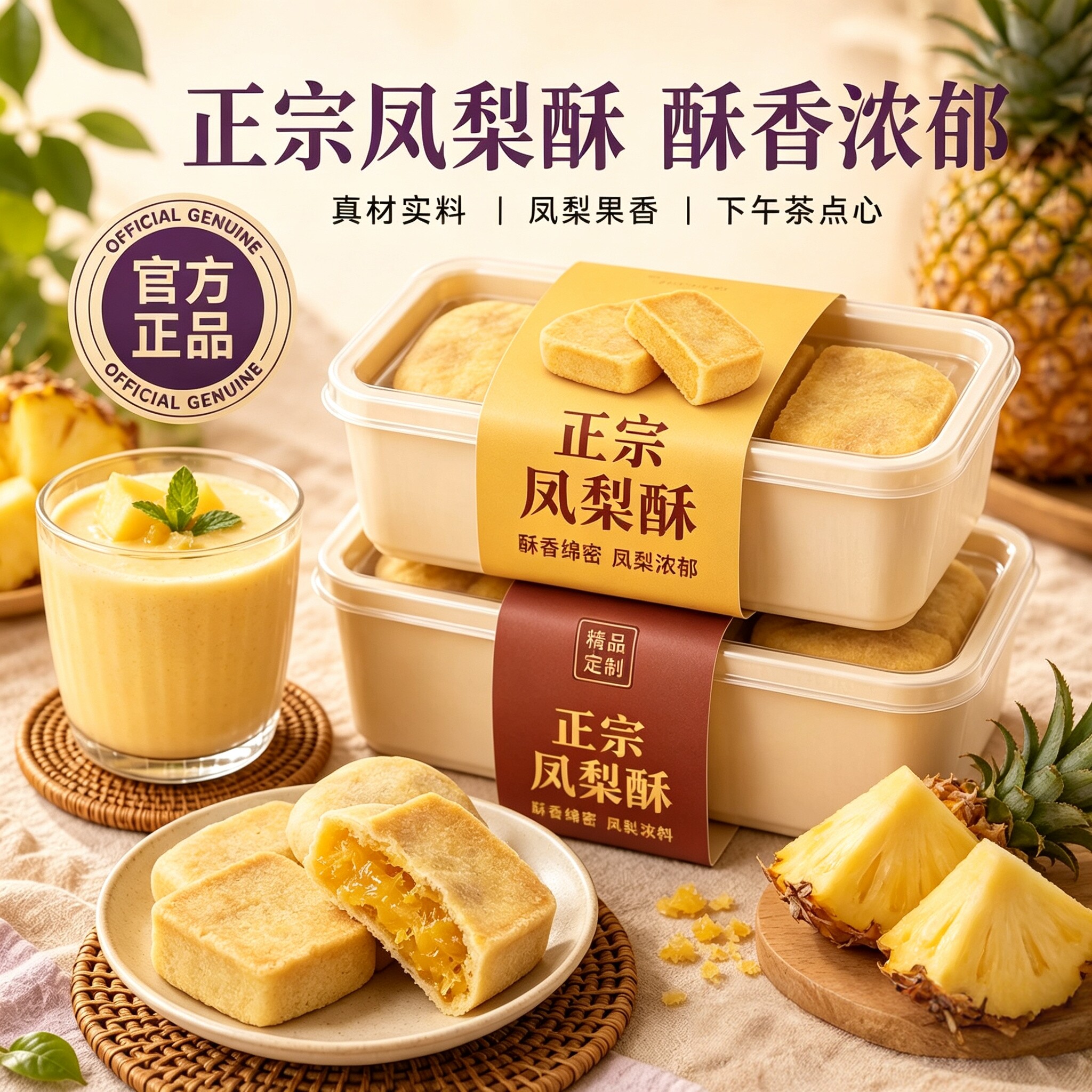 台湾正宗凤梨酥铁盒子官方旗舰店图片