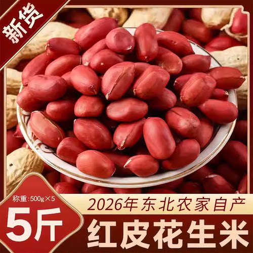 东北新货红皮花生仁不带壳