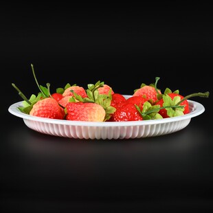 白色加厚一次性碟子盘子塑料菜碟圆形家用透明酒席菜盘餐盘烧烤盘