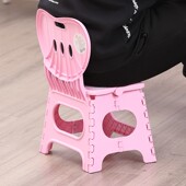 瀛欣儿童靠背椅子便携式 家用创意小板凳成人加厚户外塑料可折叠凳