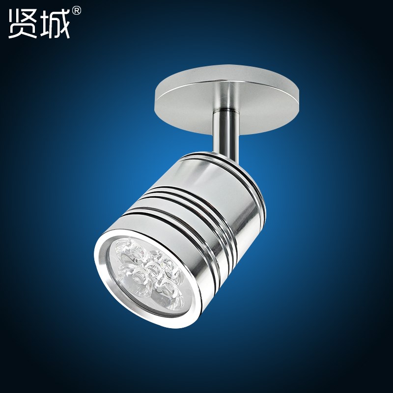 LED3W5W明装射灯吸顶照画灯轨道灯背景墙壁灯射灯筒灯免开孔