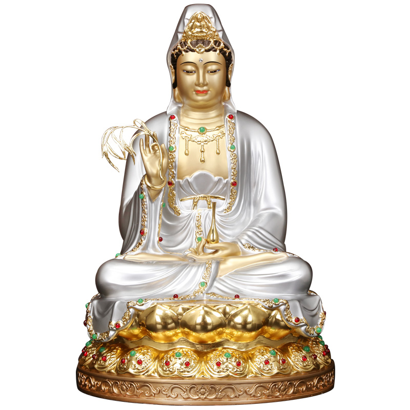 观音佛像观音菩萨家用供奉南海观世音送子观音娑婆三圣神像摆件