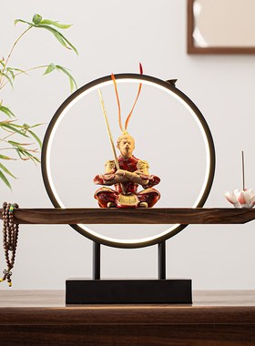 久造中式孙悟空禅意摆件 陶瓷斗战胜佛工艺品 客厅会所桌面装饰品
