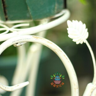 包邮四层落地式花架田园复古做旧铁艺花盆架园艺家居置物架