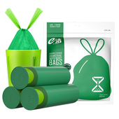 e洁自动收口垃圾袋家用加厚大号可爱抽绳手提式 厨房宿舍塑料袋3卷