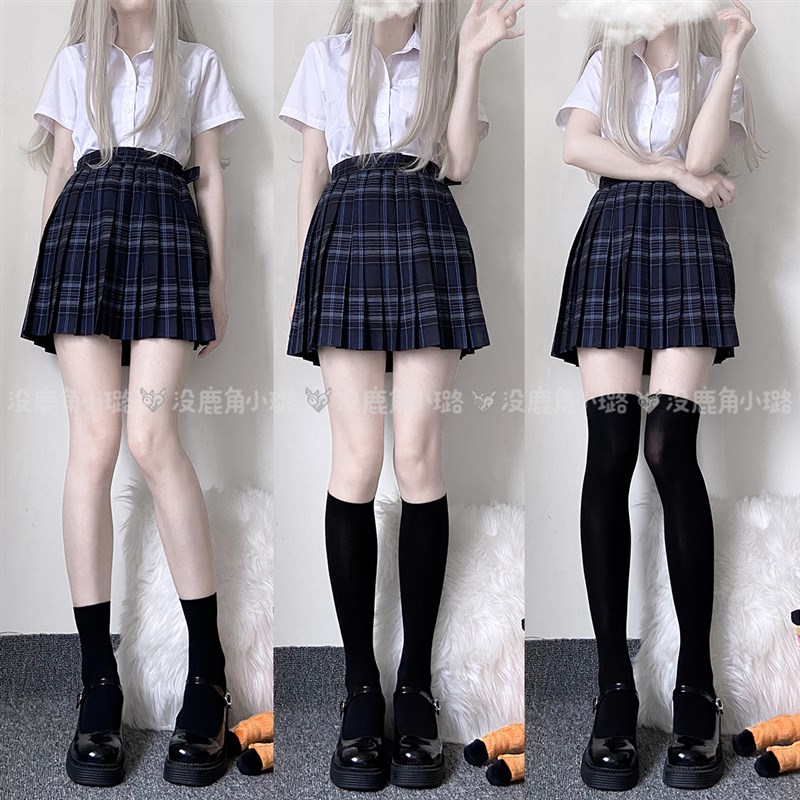 【3双装】压力瘦腿jk袜二次元cos制服过膝小腿中筒天鹅绒袜子女