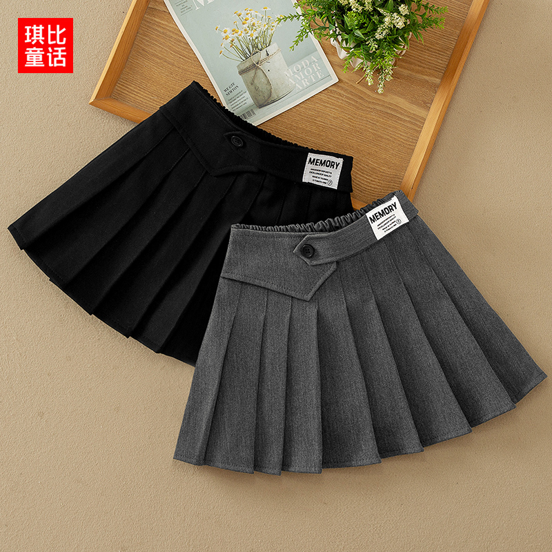 女童套装春装2023新款洋气学院风白衬衣儿童时髦jk短裙套装裙春秋