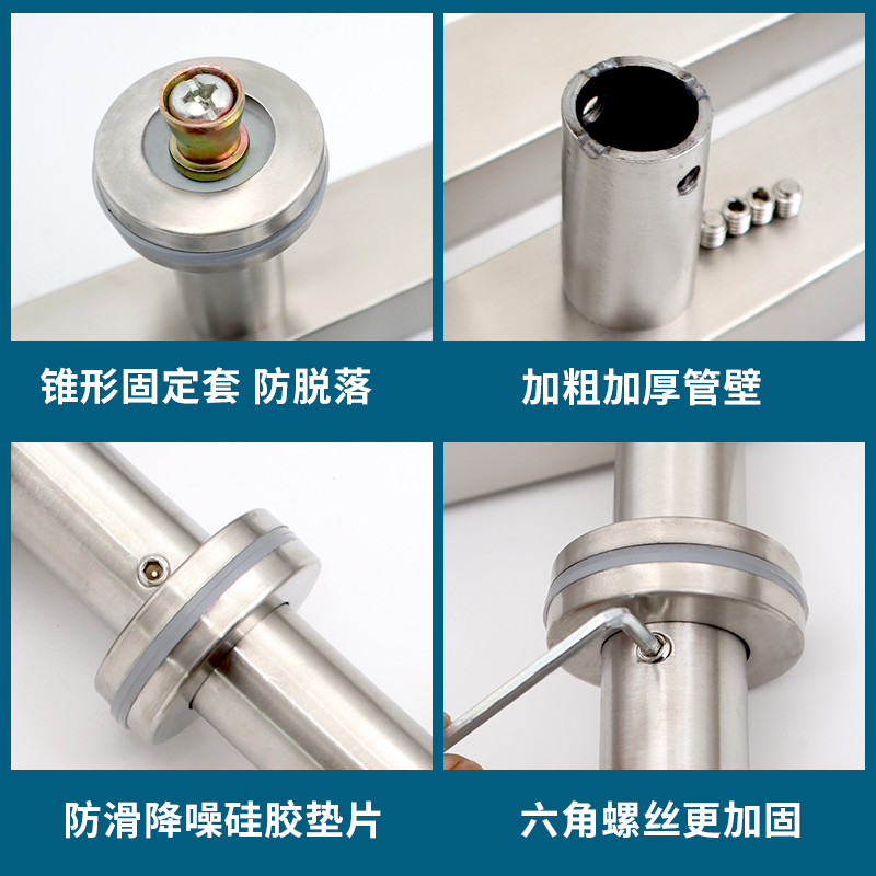 加厚不锈钢方管拉手大门把手玻璃门扶手哑光黑色玫瑰金黄钛金拉丝