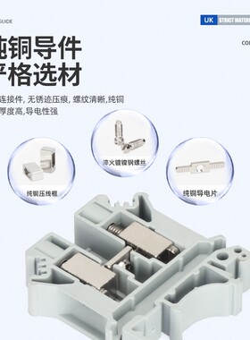 UK25BUK系列接线端子连接排UK25N导轨式电压端子排25平方