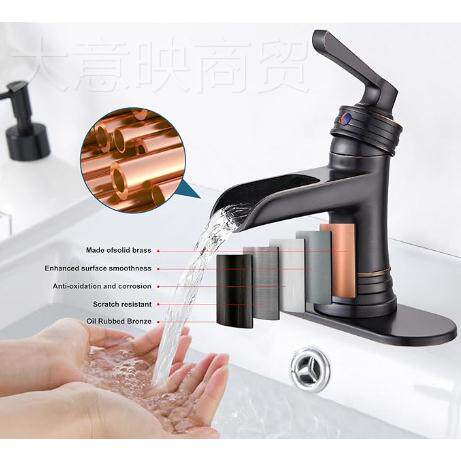 水basin 热mirxe 浴室柜洗脸盆面盆65228龙头冷家用卫生间铜瀑布