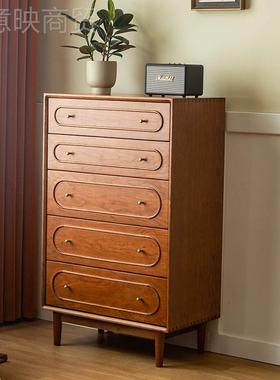 复式收纳柜卧室玄关物柜 实木家居美式古风北ZFW美樱桃置木五法斗