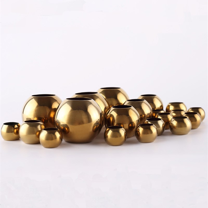 不锈钢冲孔水涨球201#/304# 钛金色双孔球空心穿孔球元球圆管装饰