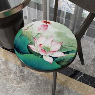 亚麻卧室久坐垫子餐椅圆凳飘窗垫地上屁股垫 圆形坐垫椅垫家用中式