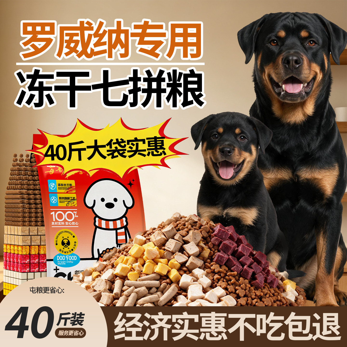 罗威纳狗粮美毛补钙增肥好评100%图片