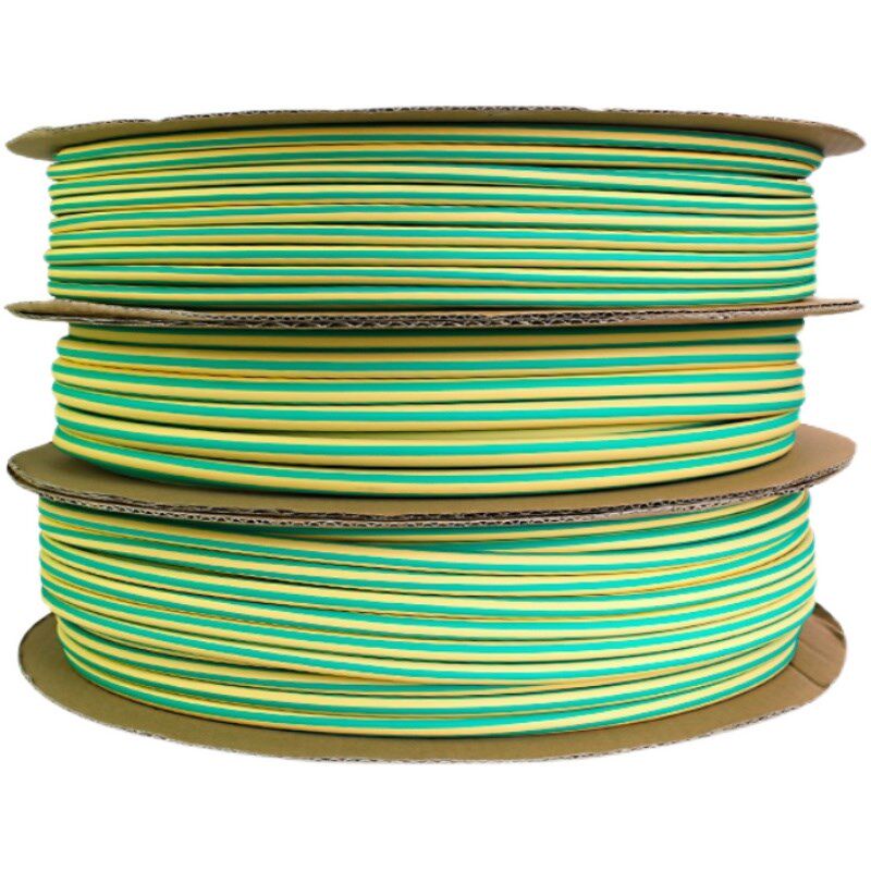 三倍带胶黄绿双色热缩管3倍环保绝缘防水K加厚套管双壁彩色热塑管