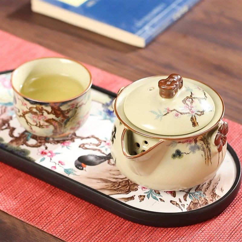稳艺高档汝窑旅行茶具套装202z4新款便捷式女士精致一人陶瓷快客