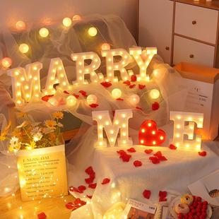 彩灯发光字母灯led生日快乐儿童房间派对布置后备箱惊喜520装 饰灯