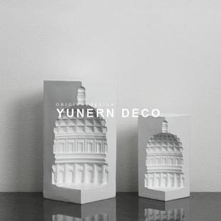 飾品電視柜創(chuàng)意地標(biāo)建筑物軟裝 現(xiàn)代輕奢樣板房間書房軟裝 工藝擺件