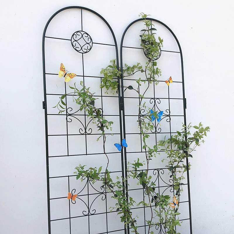 花园围墙屏风玫瑰月季花架子铁线莲爬藤架网植物攀爬支架铁艺室外