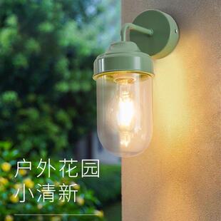 装饰画壁灯卧室2024新款法式床头一对庭院防水户外花园绿色墙壁灯