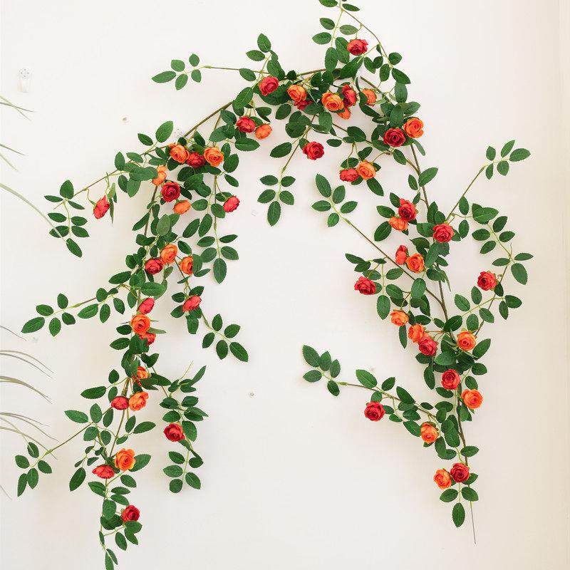 田园墙壁缠绕玫瑰藤蔓挂壁花卉仿真花藤月蔷薇墙面垂吊花艺造景装,家居饰品,仿真花/假花,淘宝优惠券,粉丝福利购,淘宝优惠卷