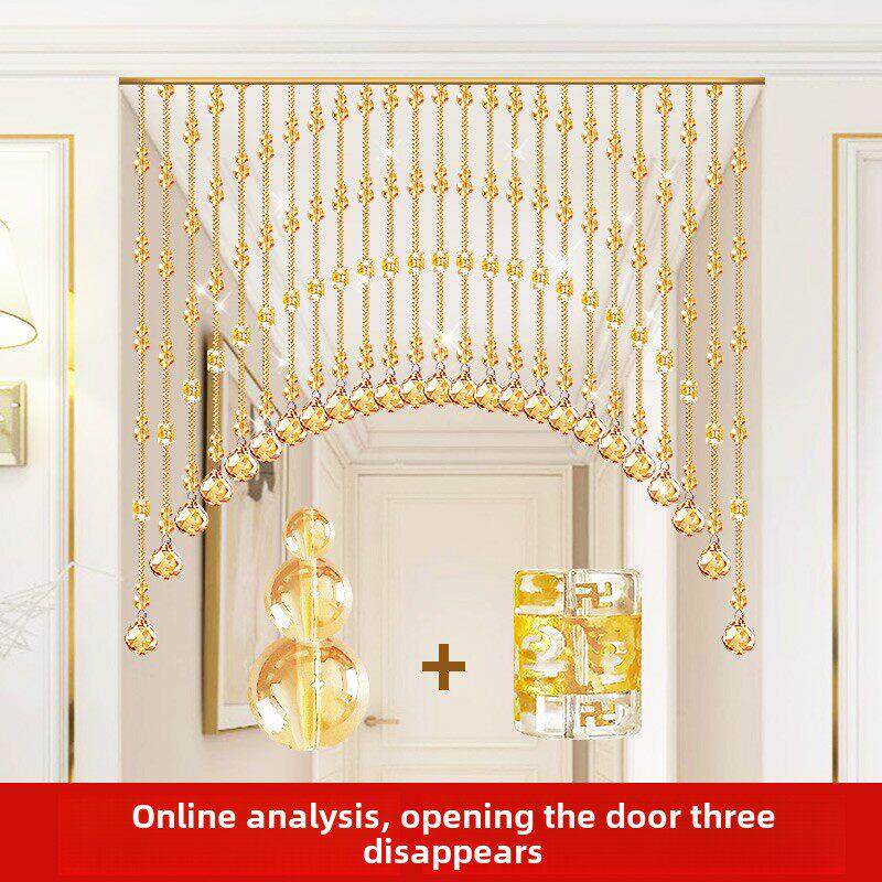 水晶珠帘新款葫芦门帘隔断帘子客厅玄关卫生间卧室挂帘吊饰免打孔