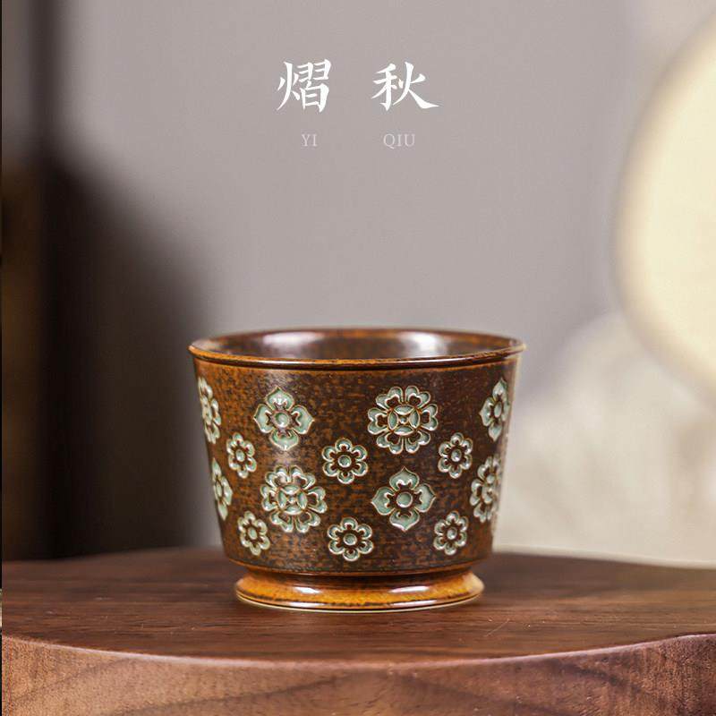 宝相花主人杯家用陶瓷茶具办公室高档单个茶杯茶盏品茗杯2025新款,餐饮具,功夫茶具,淘宝优惠券,粉丝福利购,淘宝优惠卷