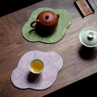 双姊妹中式布艺花罗面料壶承垫茶席杯垫茶具零配件禅意茶道