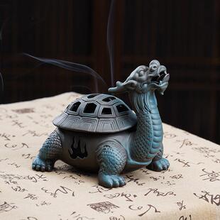 龙龟创意陶瓷盘香炉茶道香薰炉配件家用客厅室内净化空气禅意摆件