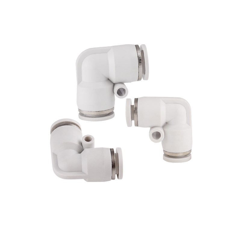 PV16快插L型二通kPV接头PV4塑料90度PV12弯通接头PV6直角接头PV8