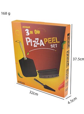 不粘披萨铲 铝pizzas披萨转移铲木柄折叠铲半月不锈钢披萨切三角