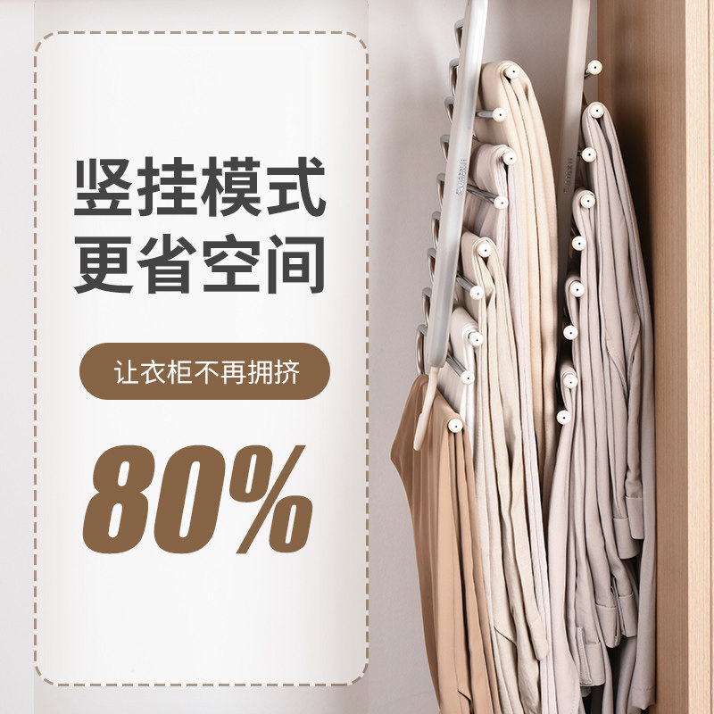 折叠裤架多功能多层裤子专用衣架B家用裤夹衣柜内置收纳神器裤挂