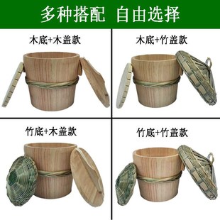 竹花箍木蒸e子蒸饭桶甑子铁箍木桶饭香椿树杉木树蒸米饭的木桶家