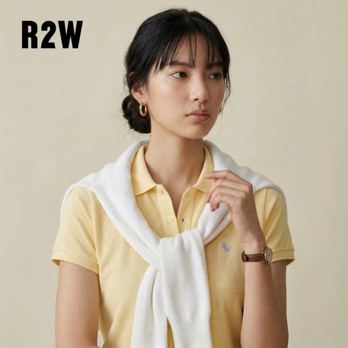 R2W美式短袖polo衫简约百搭纯棉