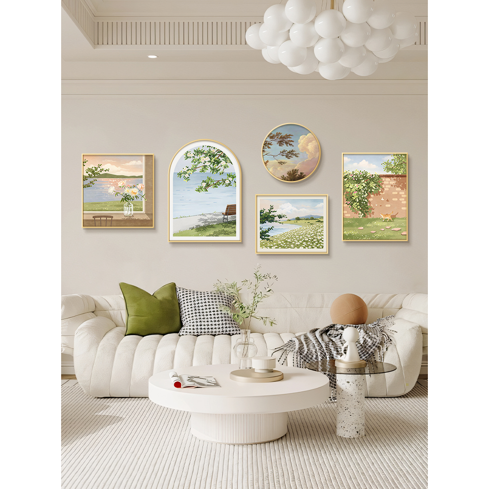 法式客厅装饰画轻奢高级感