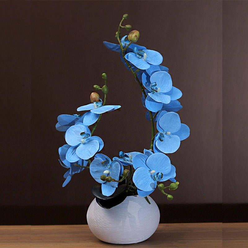 景德镇陶瓷蝴蝶兰仿真花家居盆栽套装电视柜客厅餐桌花艺摆件装饰