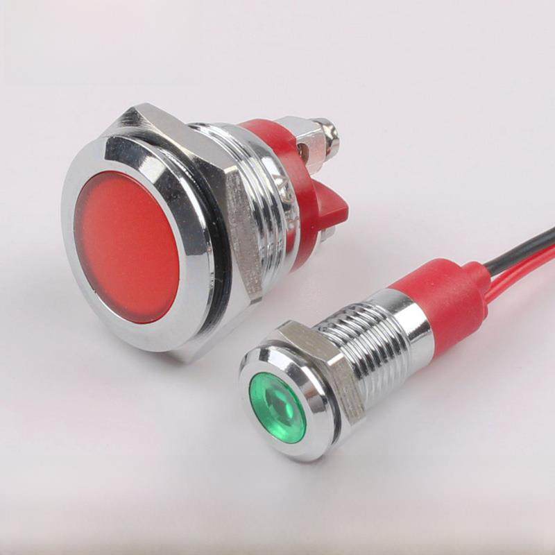 LED金属指示灯6mm/8/12/16/19/22mm高亮电源信号灯5V12v24v220V