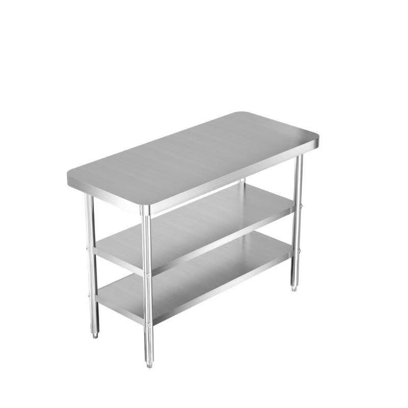 需定制特厚圆角不锈钢置物架工作台商用厨房切菜桌子收纳架打包操