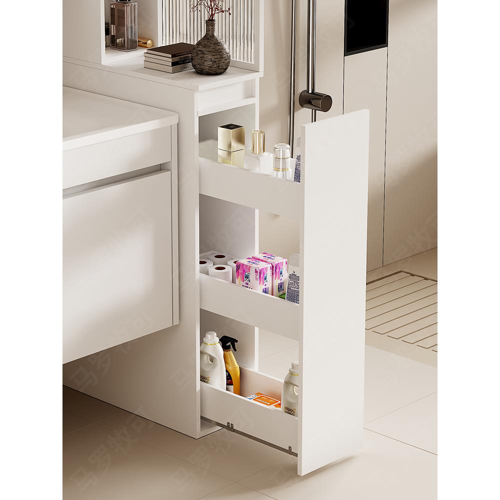 需定制浴室边柜半墙隔断柜卫生间干区洗手台侧边推拉柜收纳柜夹缝