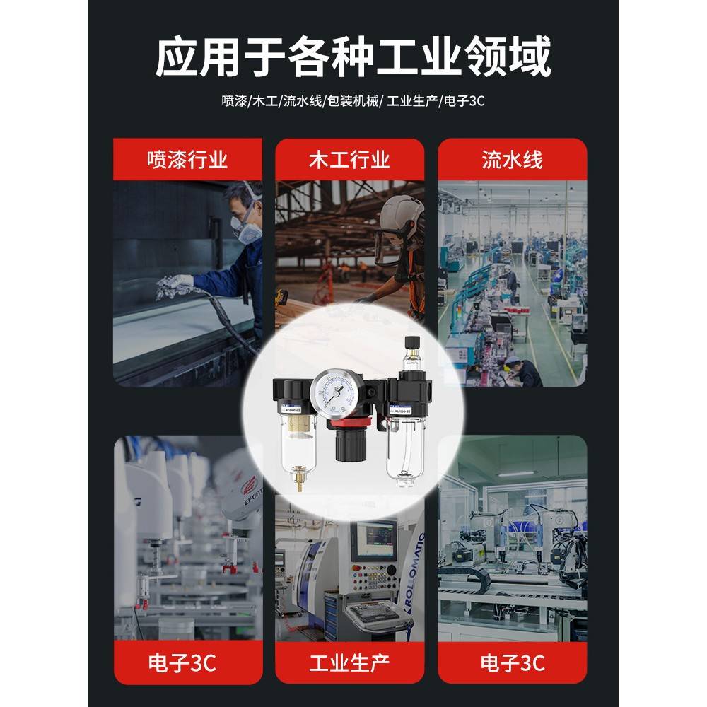 金气鑫气源处理器油水分离ARACAW2000-02BFCAL二三联件过滤调压阀图片