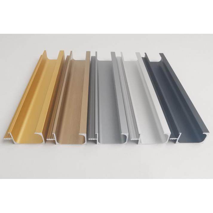 高档橱柜抽屉G型铝合金免拉手18开槽加厚1.3嵌入式衣柜门隐形拉手 - 封面