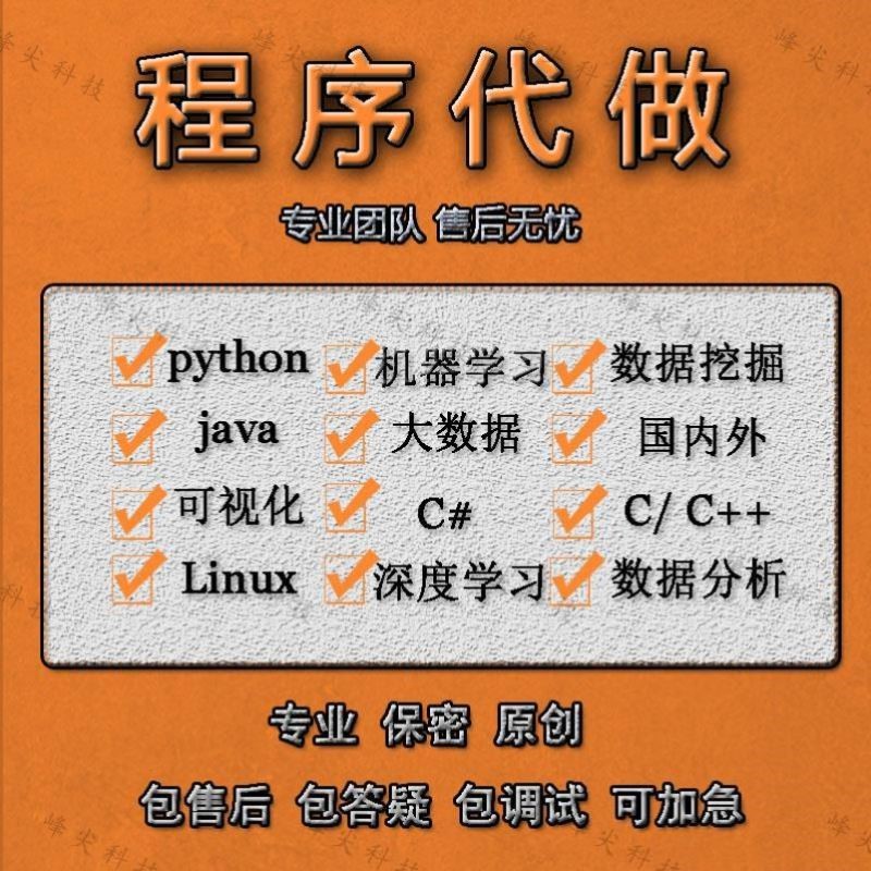 Python代编程Java程序定制R语言数据分析C++代做qt设计c代码接单