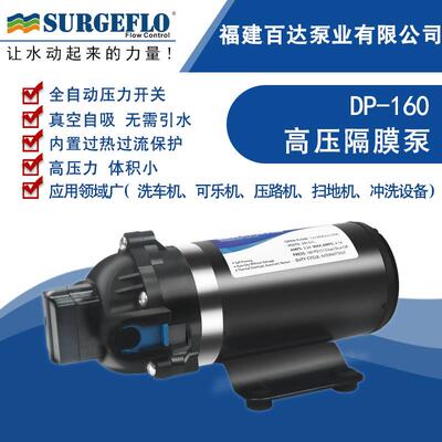 DP-160压隔膜水泵12V24V110V220V直流交流压路机净水器洗车喷雾