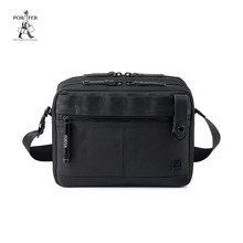 Porter International尼龙手电双拉链斜挎包NEW HEAT黑色单肩包男